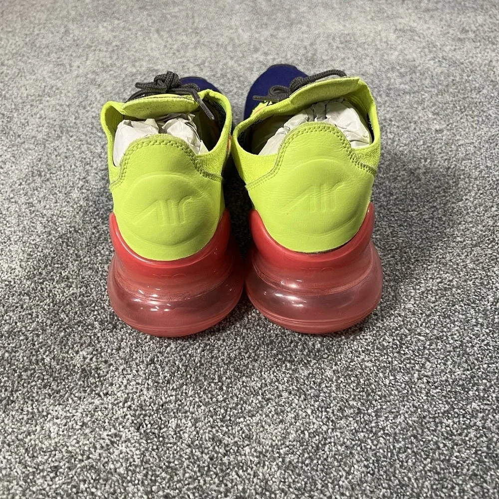 Nike Air Max 270 Flyknit Men's 12 AO1023-501 Volt Blue Pink Running Shoes